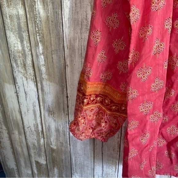 J. Jill Strawberry Boho Printed Voile Floral Button Down - Picture 6 of 6